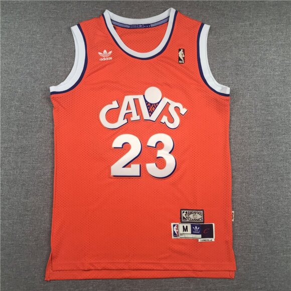 Mens LeBron James Orange Stitched Jersey